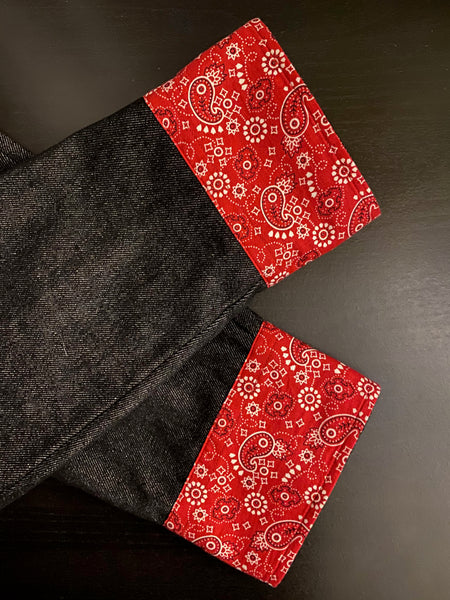 "The Original" black stone wash with red paisley