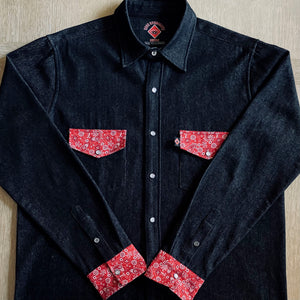 "The Original" black stone wash with red paisley