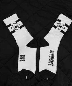 White and black crew socks